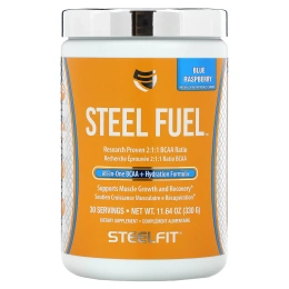 SteelFit, Steel Fuel, универсальное средство с разветвленной цепью (BCAA + Hydration Formula), голубая малина, 330 г (11,64 унции)