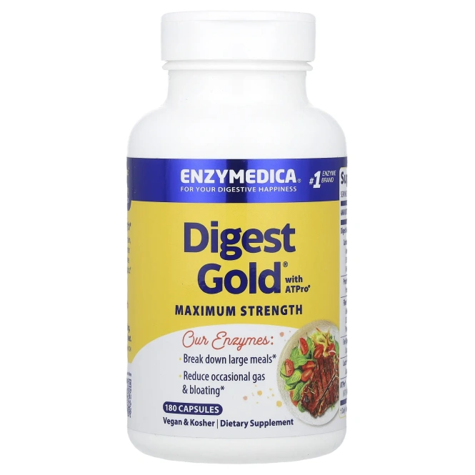 Enzymedica, Digest Gold, с ATPro, 180 капсул
