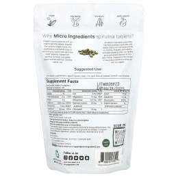 Micro Ingredients, Таблетка из органической спирулины, 720 таблеток