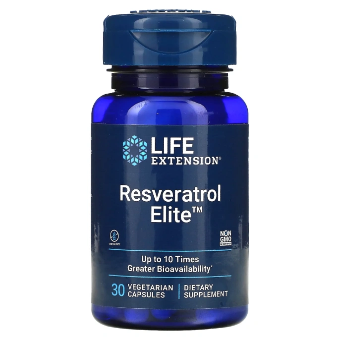Life Extension, ресвератрол, 30 вегетарианских капсул