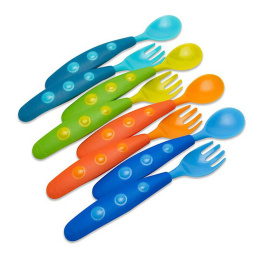 NUK, Набор детской посуды Gerber Graduates Fun Pack Utensils, 9+ месяцев, 4 вилки + 4 ложки