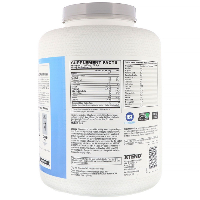 Scivation, Xtend Pro, сывороточный изолят, ванильное мороженое, 5 фунтов (2,27 кг)