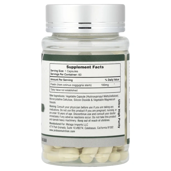 Probase Nutrition, физетин, 100 мг, 60 капсул