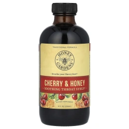 Honey Gardens, Вишнево-медовый успокаивающий сироп для горла 8 жидких унций