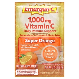 Emergen-C, 1000 мг витамина С, супер-апельсин, 30 пакетов, 0,32 унции (9,1 г) каждый