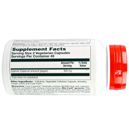 Solaray, Холодный кайенский перец, 90 вегетарианских капсул