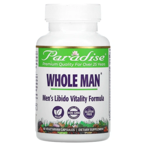 Paradise Herbs, Whole-Man, Rhino-Virility Formula, 60 Vegetarian Capsules