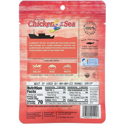 Chicken of the Sea, Wild-Caught Pink Salmon, 2.5 oz ( 70 g)