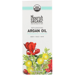 Nourish Organic, Replenishing Argan Oil, Pomegranate + Rosehip, 3.4 fl oz (100 ml)
