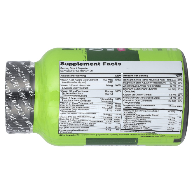 NATURELO, мультивитамины ежедневного применения для женщин,120 вегетарианских капсул