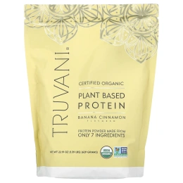 Truvani, Растительный протеин, банан и корица, 629 г (1,39 фунта)