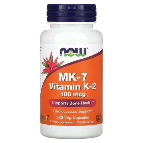 Now Foods, MK-7 витамин K2 , 100 мкг, 120 капсул в растительной оболочке