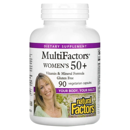 Natural Factors, MultiFactors, Женские капсулы 50 +, 90 растительных капсул