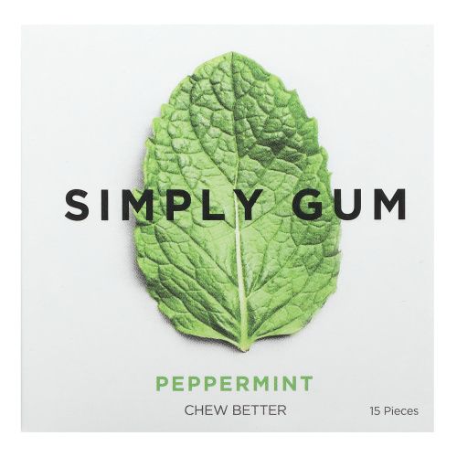 Simply Gum, Жевательная резинка, Натуральная мята, 15 штук