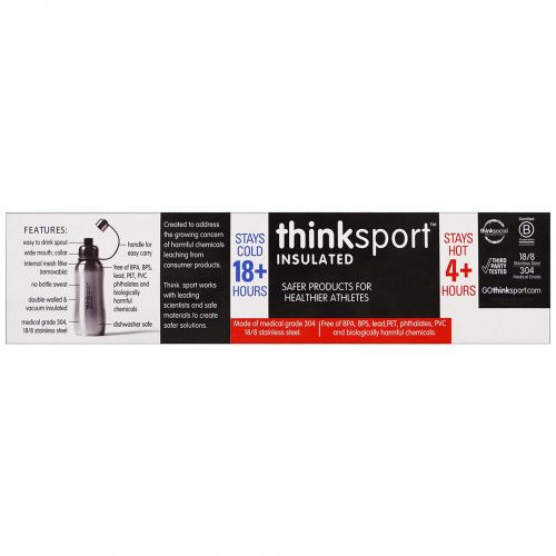 Think, Thinksport, герметичная спортивная емкость, черного цвета, 17 унций (500 мл)