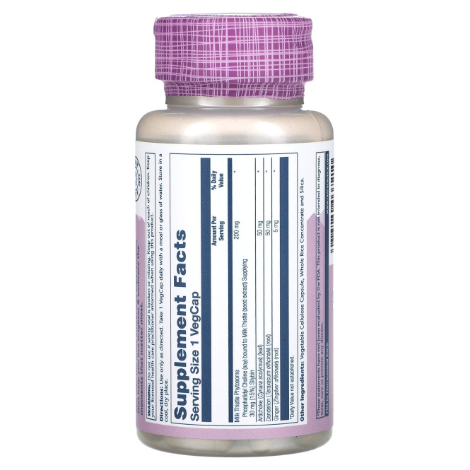 Solaray, Vital Extracts, фитосомы расторопши, 60 растительных капсул