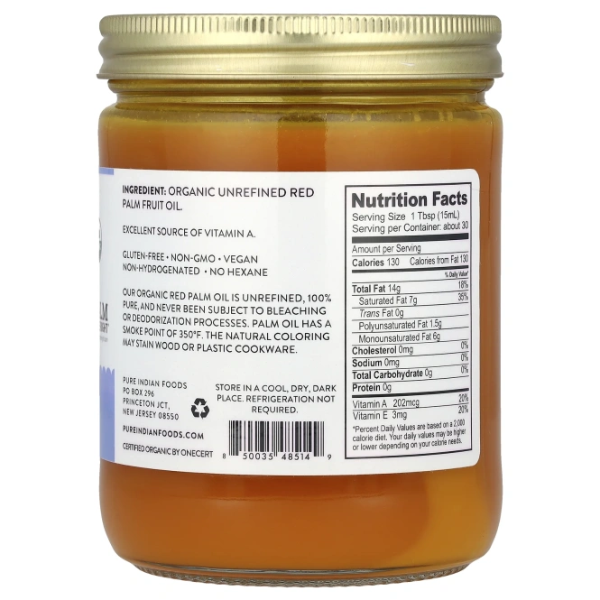 Pure Indian Foods, Красное пальмовое масло, 375 мл (12,6 унции)