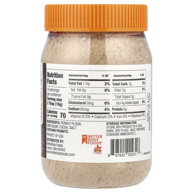 PBfit, Арахисовая паста в порошке, шоколад, 227 г (8 унций)