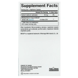 Natural Factors, "TravelBiotic", пробиотик с BB536, 10 миллиардов активных бактерий, 60 капсул в растительной оболочке