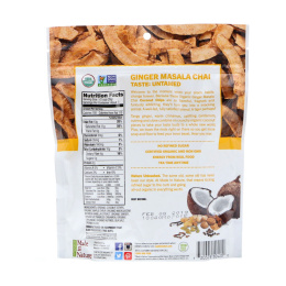Made in Nature, Органическая поджаренная кокосовая стружка, со вкусом имбиря и чая масал, 3,0 унции (85 г)