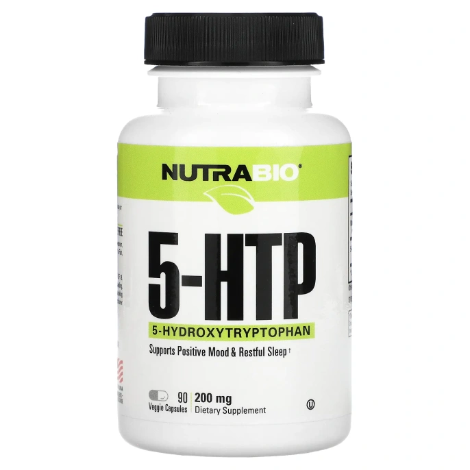 NutraBio Labs, 5-гидрокситриптофан, 200 мг, 90 растительных капсул