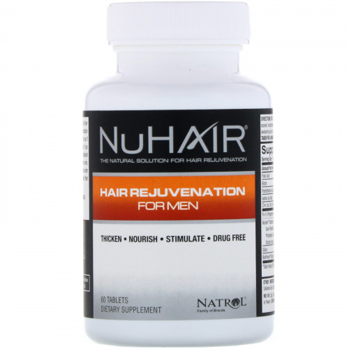 Natrol, NuHair, восстановление волос для мужчин, 60 таблеток