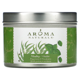 Aroma Naturals, Soy VegePure, свеча для поездок, перечная мята и эвкалипт, 2,8 унции (79,38 г)