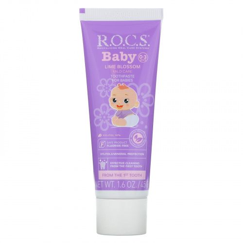 R.O.C.S., Baby, зубная паста с ароматом липы, для детей 0‒3 лет, 45 г (1,6 унции)