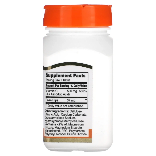 21st Century, Витамин С с плодами шиповника, 500 мг, 110 таблеток