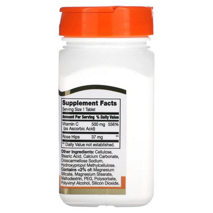 21st Century, Витамин С с плодами шиповника, 500 мг, 110 таблеток