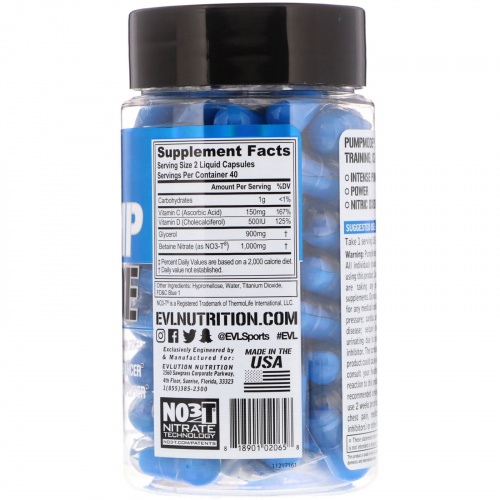 EVLution Nutrition, Pump Mode, 80 жидких капсул