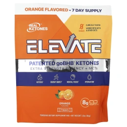 Real Ketones, Elevate, апельсин, 7 пакетиков, 12,3 г (0,43 унции) каждый