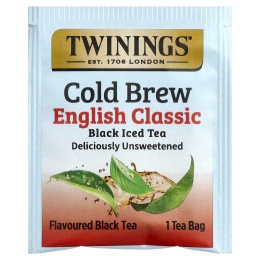 Twinings, Back Iced Tea, холодный чай, классический английский чай, без подсластителей, 20 чайных пакетиков, 40 г (1,41 унции)