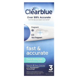 Clearblue, Быстрый и точный, экспресс-тест на беременность, 3 теста