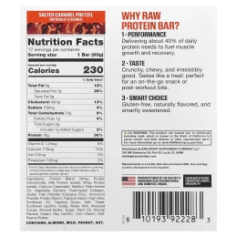 Raw Nutrition, протеиновый батончик, крендель с соленой карамелью, 12 батончиков по 60 г (2,11 унции)
