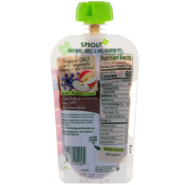 Sprout Organic, Детское питание, этап 2, яблоко, черника, 113 г