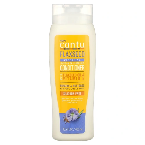 Cantu, Разглаживающий несмываемый или разглаживающий кондиционер из семян льна, 400 мл (13,5 жидк. унц.)