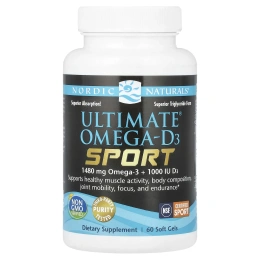 Nordic Naturals, Ultimate Omega-D3 Sport, 1000 мг, 60 мягких капсул