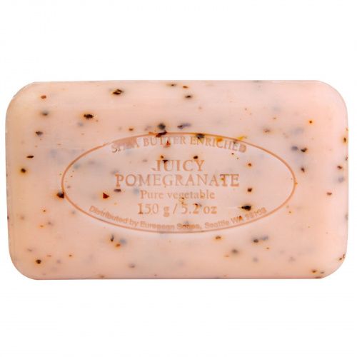 European Soaps, Pre De Provence, кусковое мыло, сочный гранат, 5,2 унции (150 г)