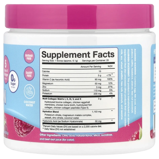 Obvi, Collagen Hydration, малиновая роза, 152,5 г (5,4 унции)