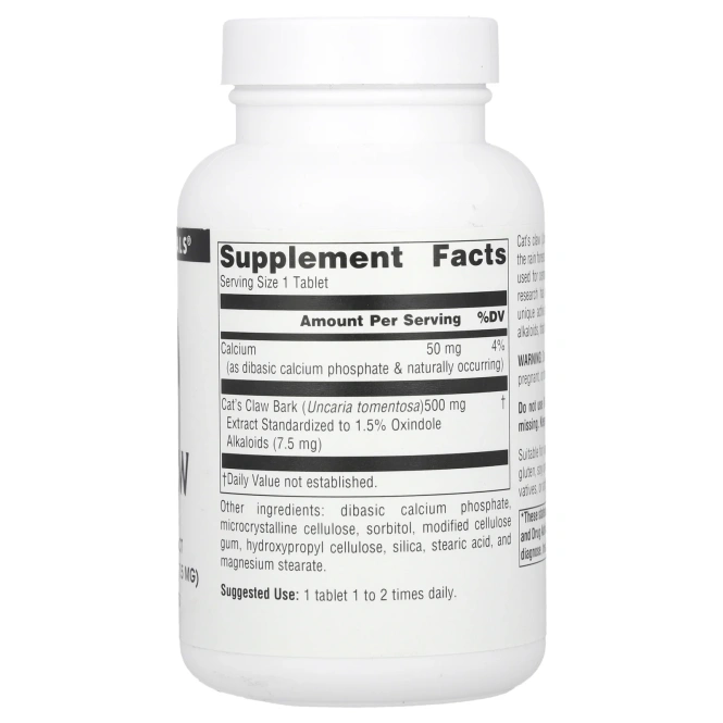 Source Naturals, Растение кошачий коготь, 500 мг, 120 таблеток