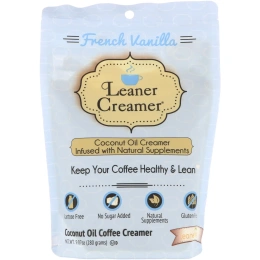 Leaner Creamer, Заменитель сливок для кофе из кокосового масла, французская ваниль, 280 г
