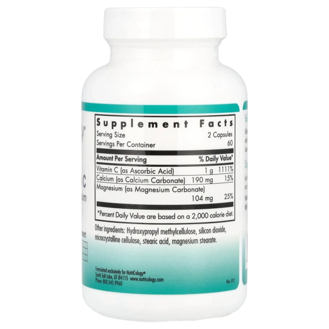 Nutricology, 'Буферизованный витамин C, 120 капсул на растительной основе