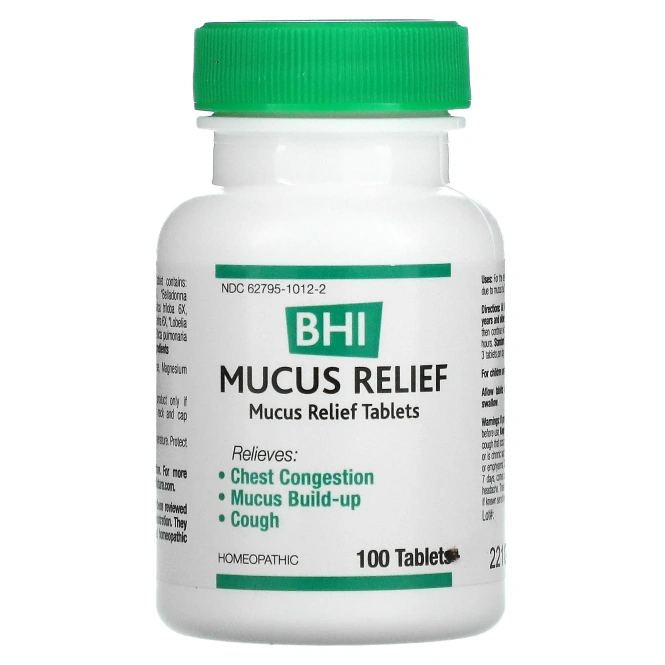 MediNatura, BHI, средство для уменьшения слизеобразования, 100 таблеток