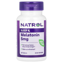 Natrol, Мелатонин, Экстра сила, 5 мг, 60 таблеток