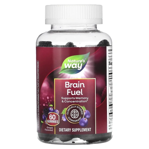 Nature's Way, Brain Fuel, виноград, 60 жевательных таблеток