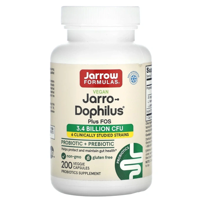 Jarrow Formulas, Jarro-дофилус + ФОС, 200 капсул (Ice)