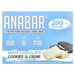 The Anabar, The Protein-Packed Candy Bar®, печенье с кремом из белого шоколада, 12 батончиков по 65 г (2,29 унции)