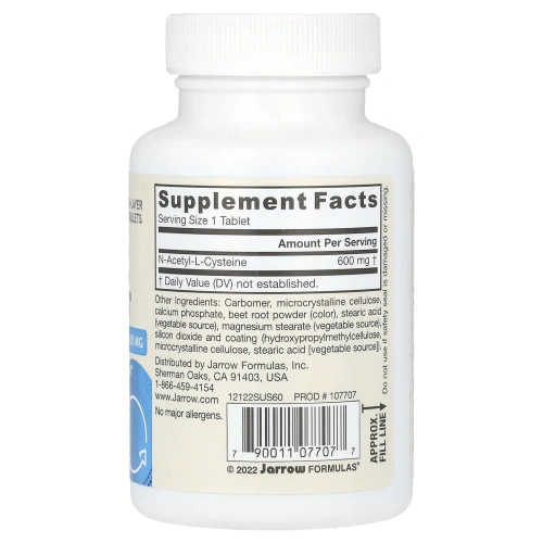 Jarrow Formulas, NAC Sustain, 600 мг, 60 таблеток