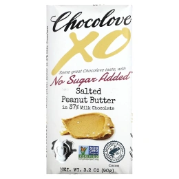 Chocolove, XO, соленая арахисовая паста в 40% молочном шоколаде, 90 г (3,2 унции)